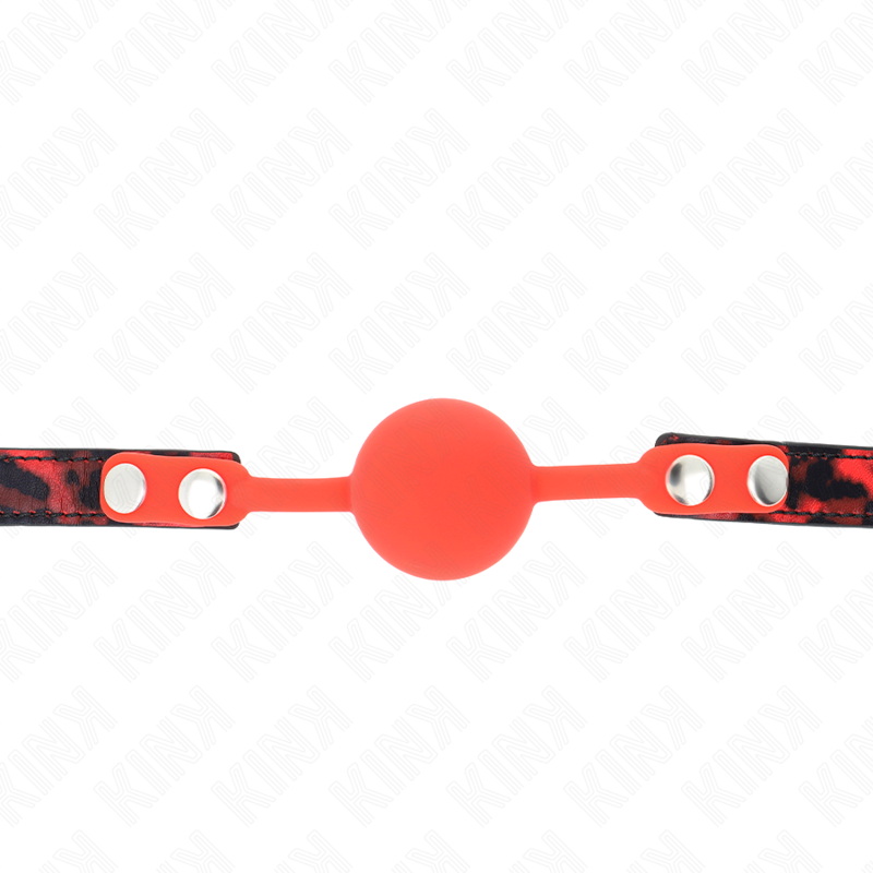 Gag à deux billes en silicone avec serrure — KINK COLLAR & GAG