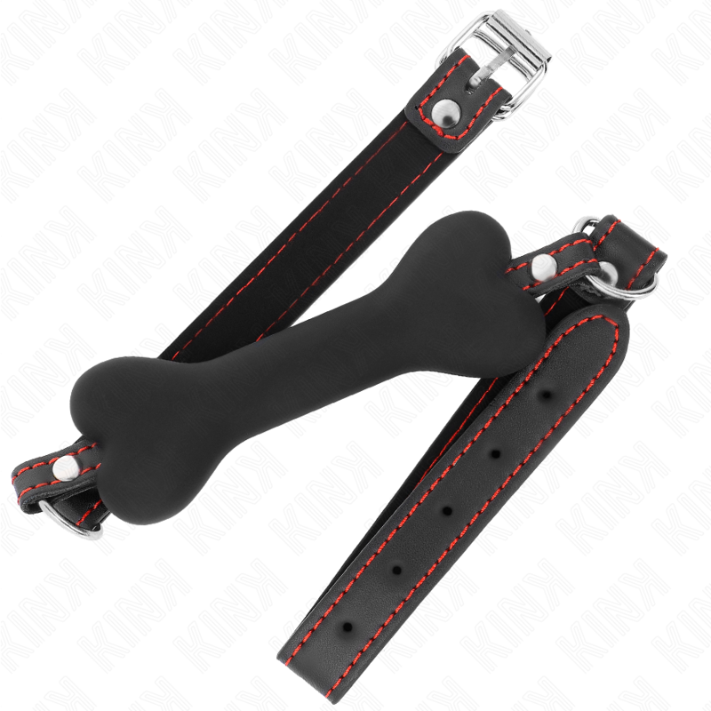 Bit gag réglable noir en silicone — KINK COLLAR & GAG