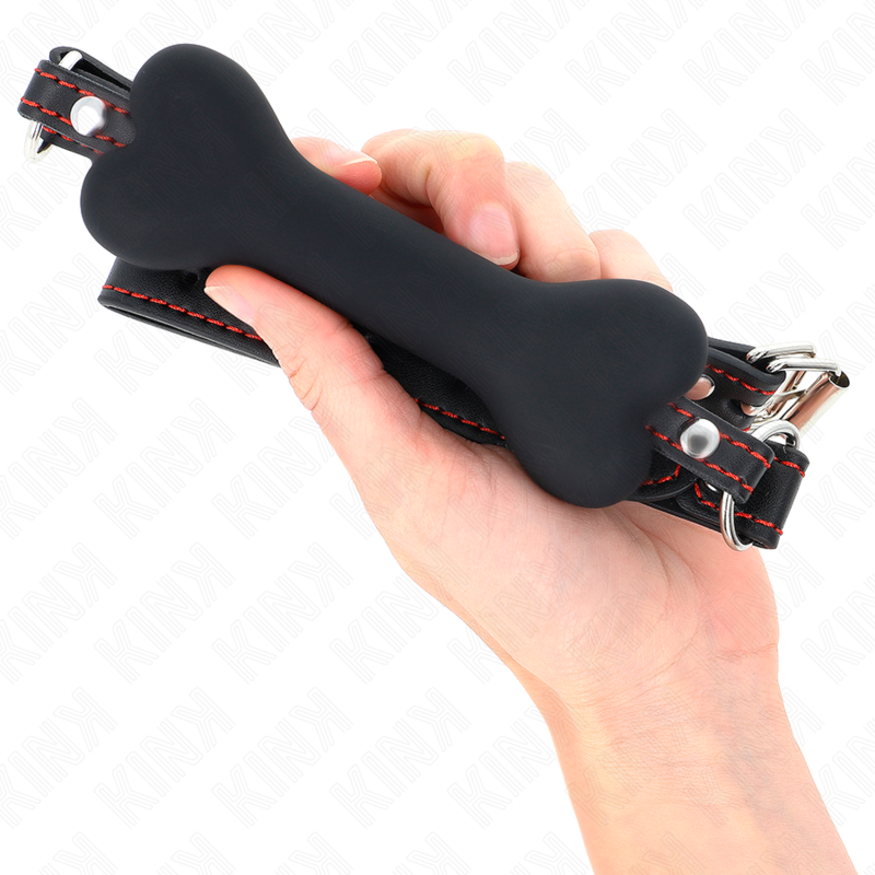 Bit gag réglable noir en silicone — KINK COLLAR & GAG