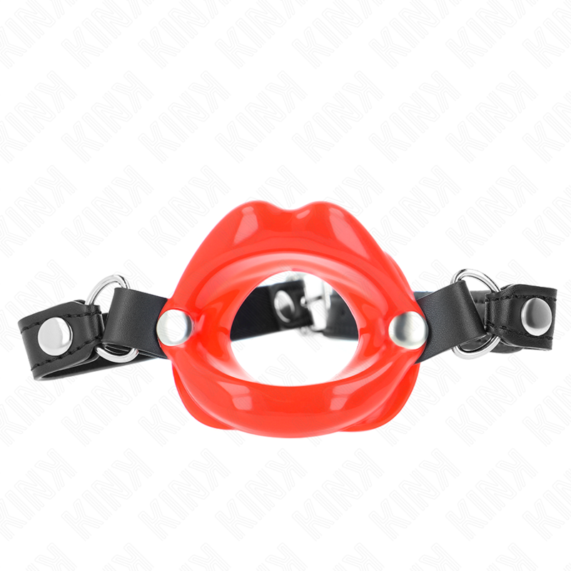 Bâton de bouche en cuir rouge réglable — KINK COLLAR & GAG