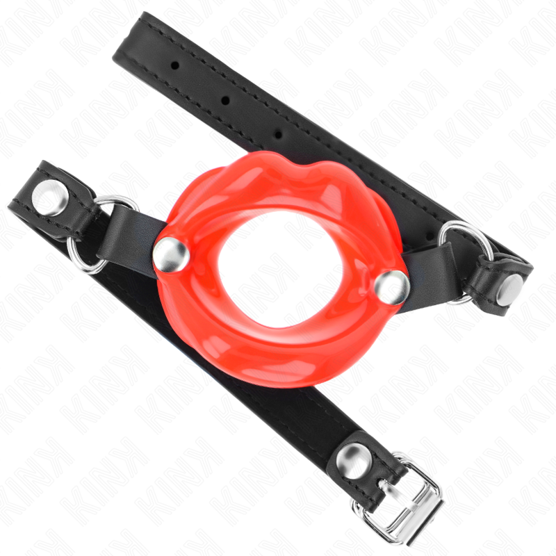 Bâton de bouche en cuir rouge réglable — KINK COLLAR & GAG