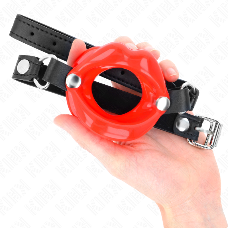Bâton de bouche en cuir rouge réglable — KINK COLLAR & GAG