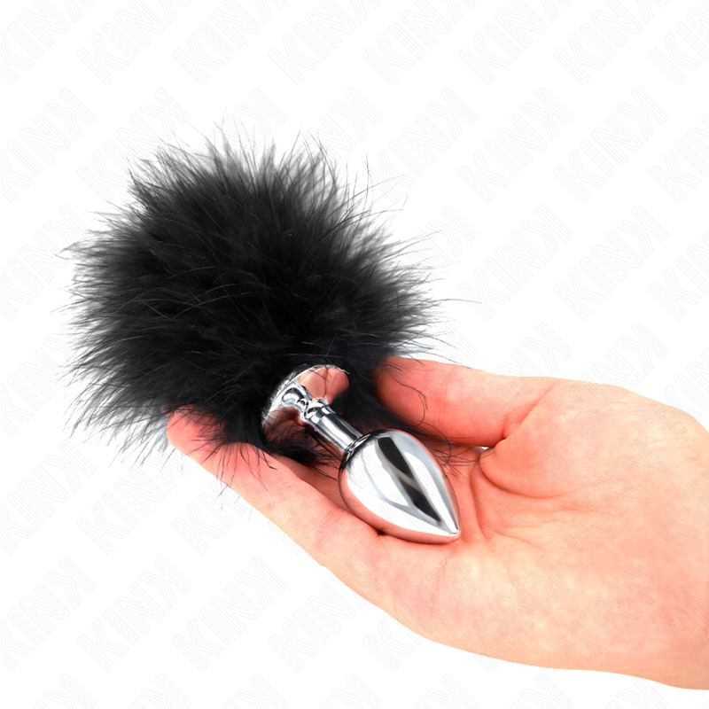 Plug anal en acier inoxydable avec plume — KINK PLEASURE PLUGS