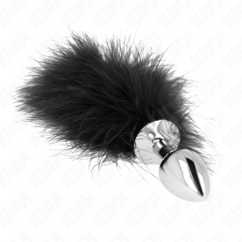 Plug anal en acier inoxydable avec plume — KINK PLEASURE PLUGS