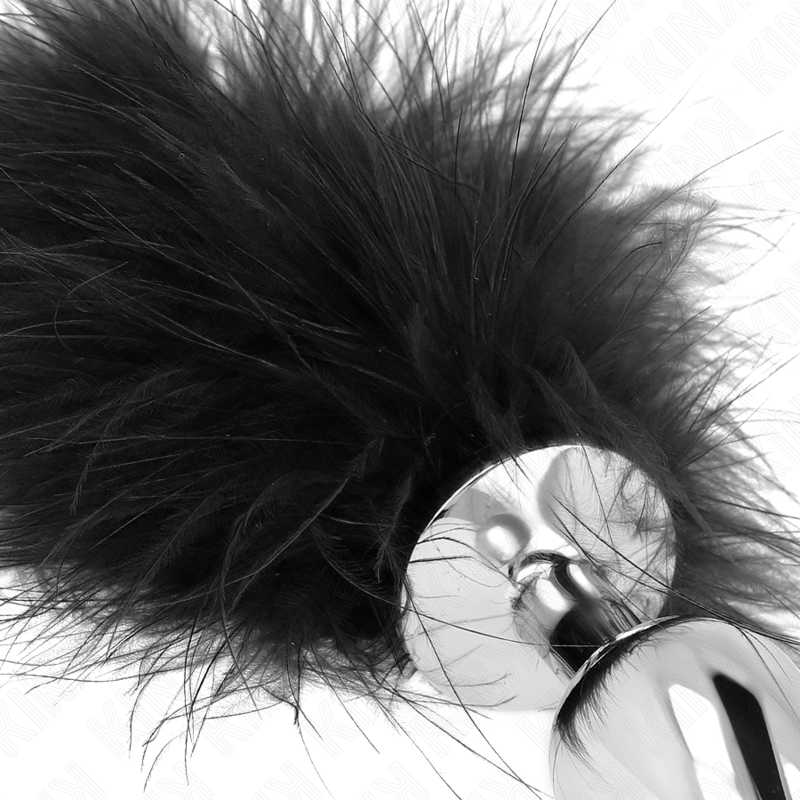 Plug anal en acier inoxydable avec plume — KINK PLEASURE PLUGS
