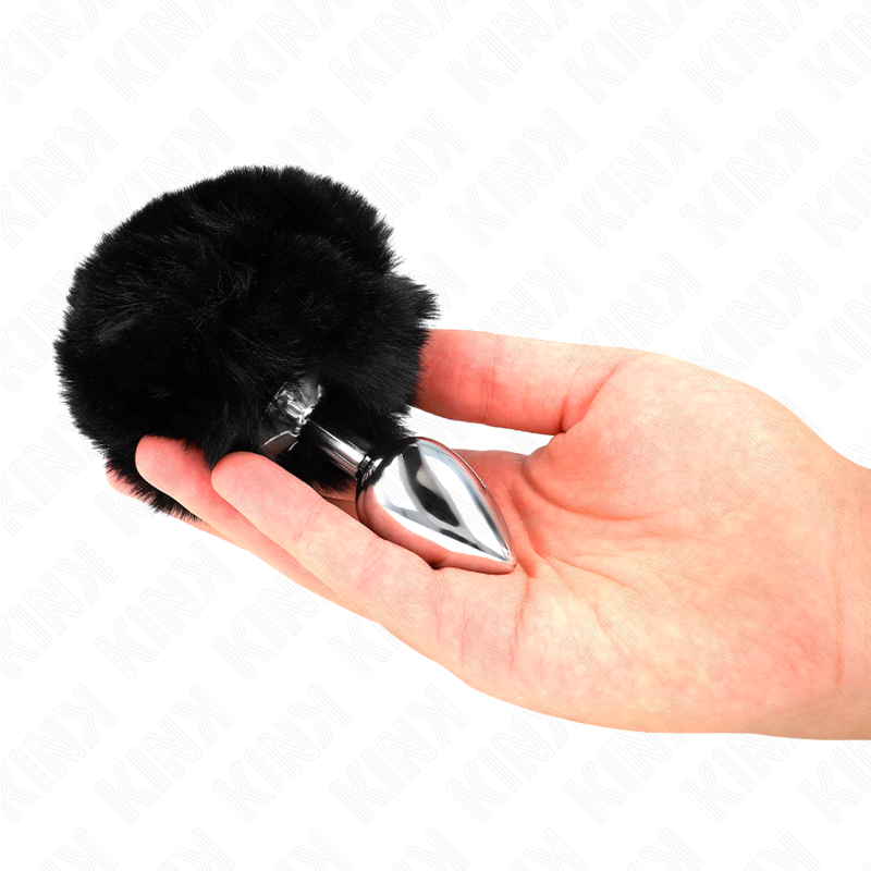 Bouchon anal en acier inoxydable avec queue de lapin en fausse fourrure — KINK PLEASURE PLUGS