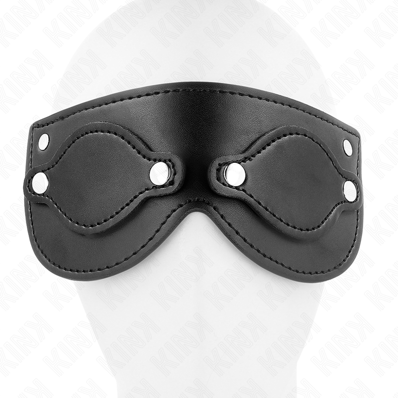 Masque en cuirette avec cache-yeux détachable — KINK MASKED ALLURE