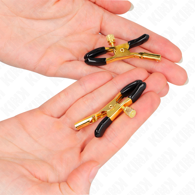Pinces à téton dorées téléphone 6 cm — KINK NIPPLE GRIP