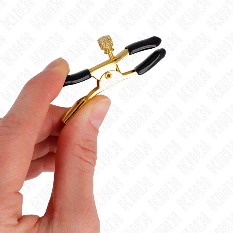Pinces à téton dorées téléphone 6 cm — KINK NIPPLE GRIP