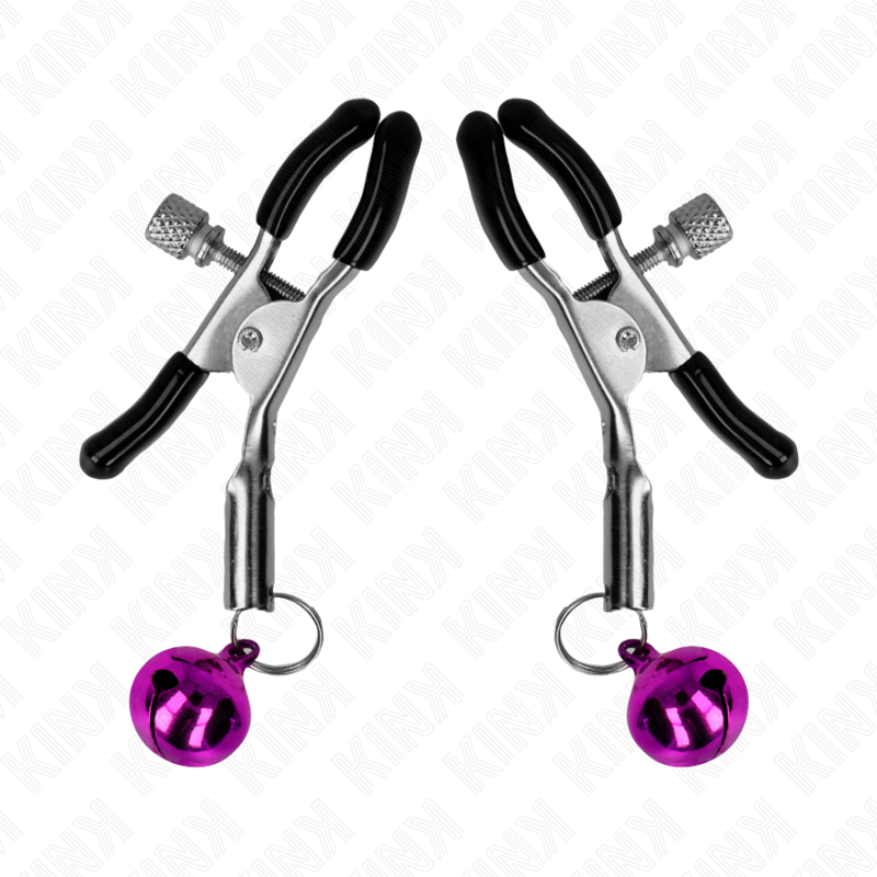 Pince à mamelon cloche violette 6 cm — KINK NIPPLE GRIP