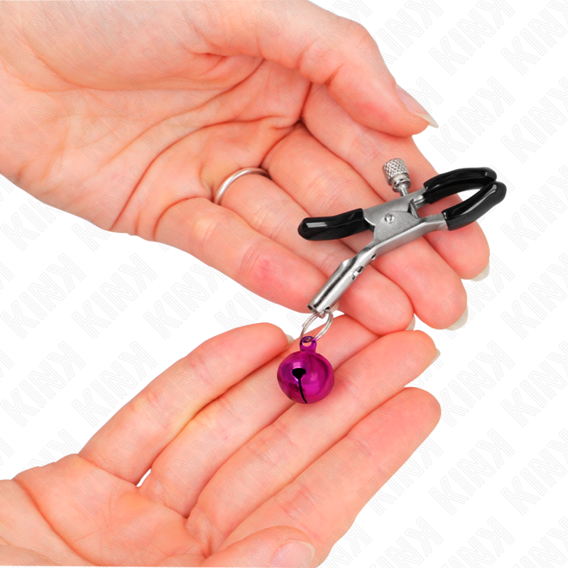 Pince à mamelon cloche violette 6 cm — KINK NIPPLE GRIP