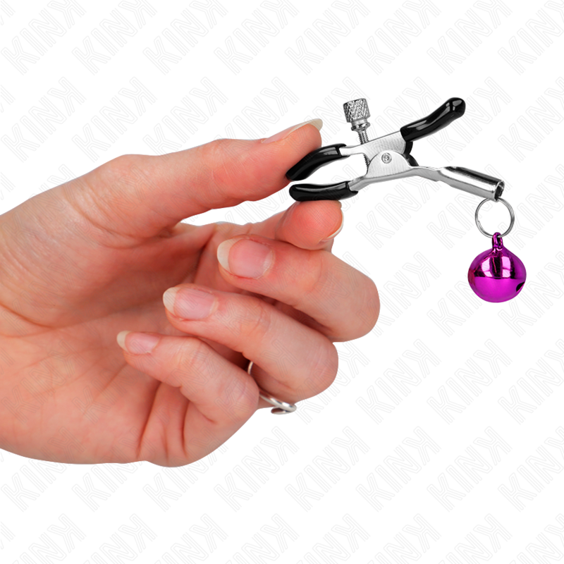 Pince à mamelon cloche violette 6 cm — KINK NIPPLE GRIP