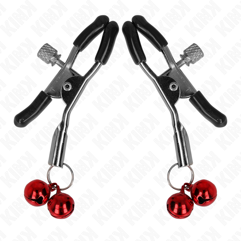 Pince à mamelon double cloche rouge — KINK NIPPLE GRIP