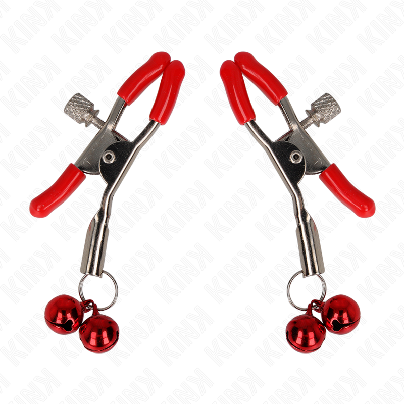 Pince à menton double cloche rouge — KINK NIPPLE GRIP