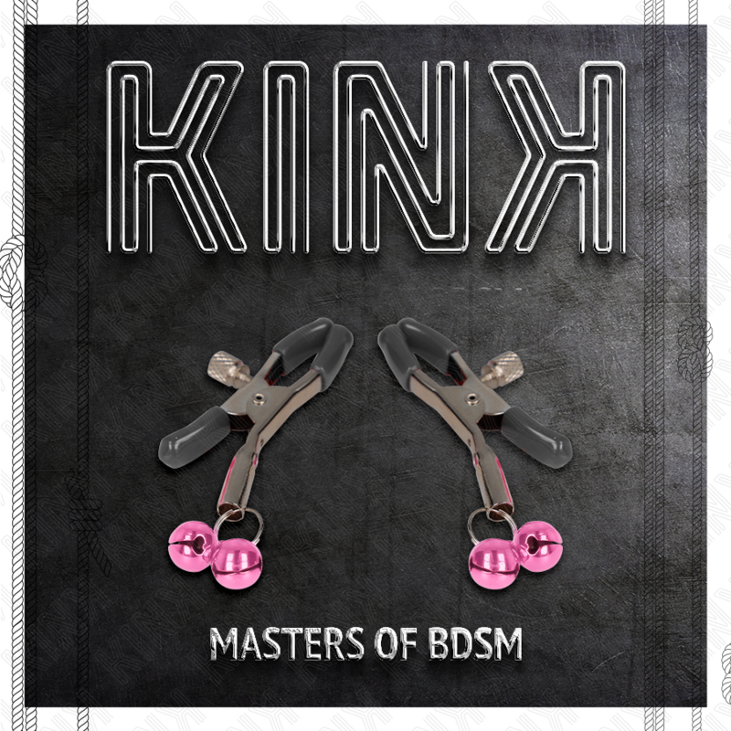 Pince à tétons double cloche rose 6 cm — KINK NIPPLE GRIP