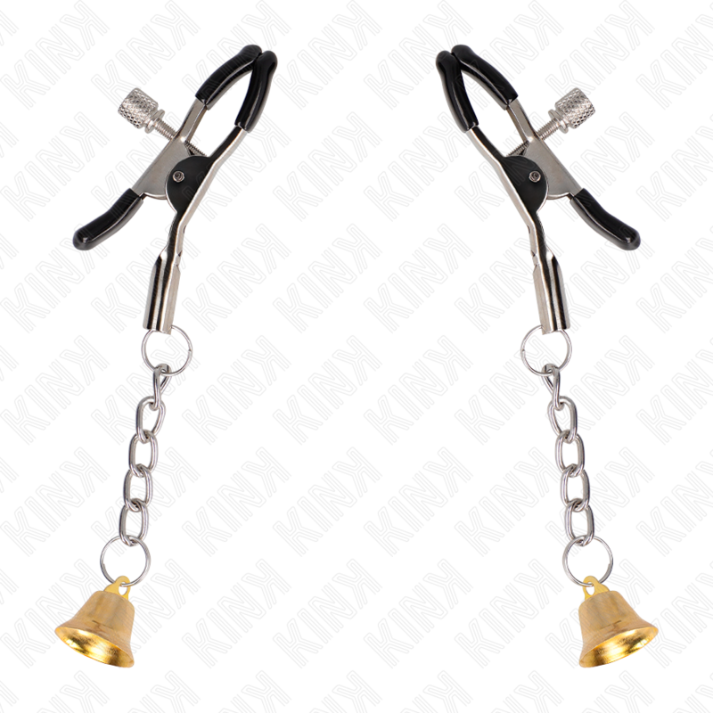 Pinces à mamelons pendentif cloche doré 6 cm — KINK NIPPLE GRIP
