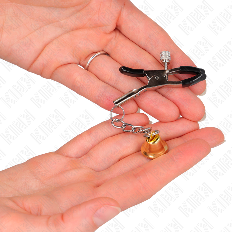 Pinces à mamelons pendentif cloche doré 6 cm — KINK NIPPLE GRIP