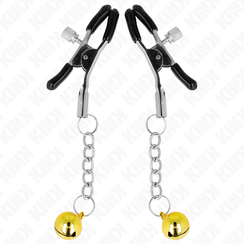 Pinces à mamelons pendentif jingle bells doré — KINK NIPPLE GRIP
