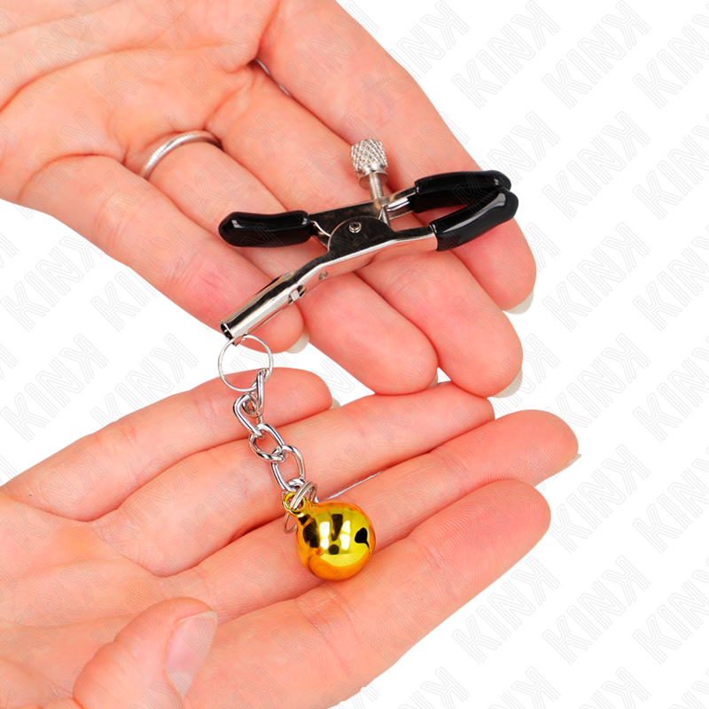 Pinces à mamelons pendentif jingle bells doré — KINK NIPPLE GRIP