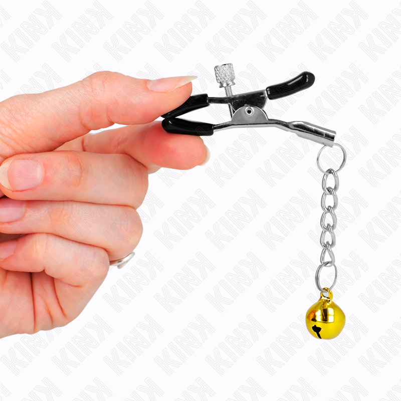 Pinces à mamelons pendentif jingle bells doré — KINK NIPPLE GRIP