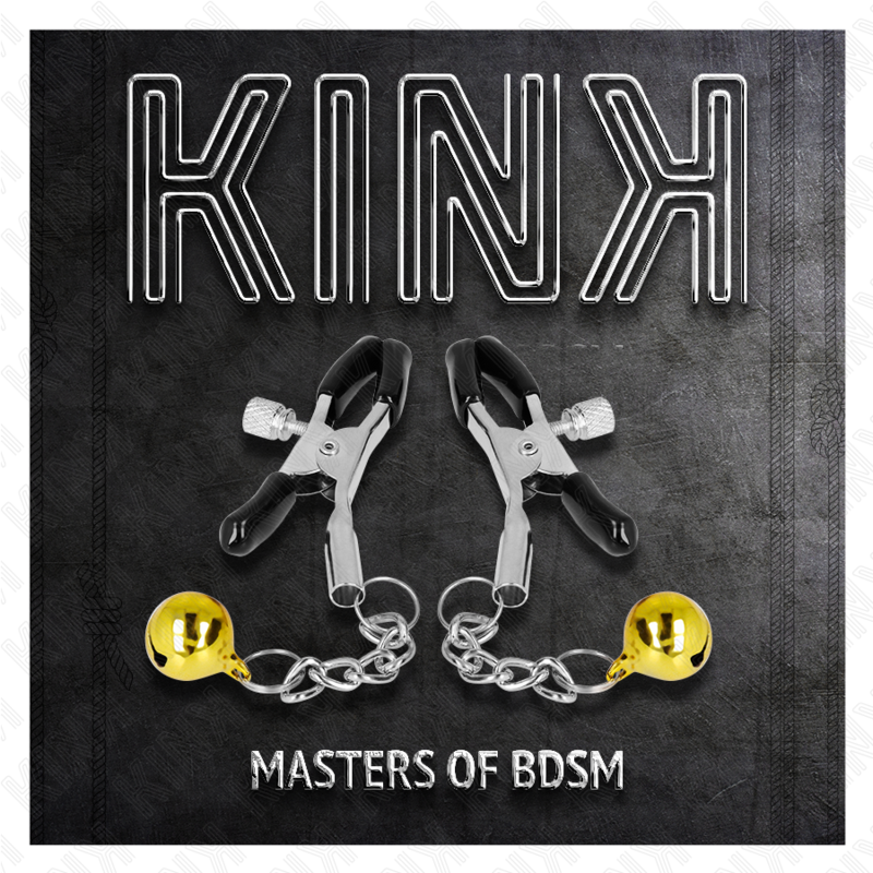 Pinces à mamelons pendentif jingle bells doré — KINK NIPPLE GRIP