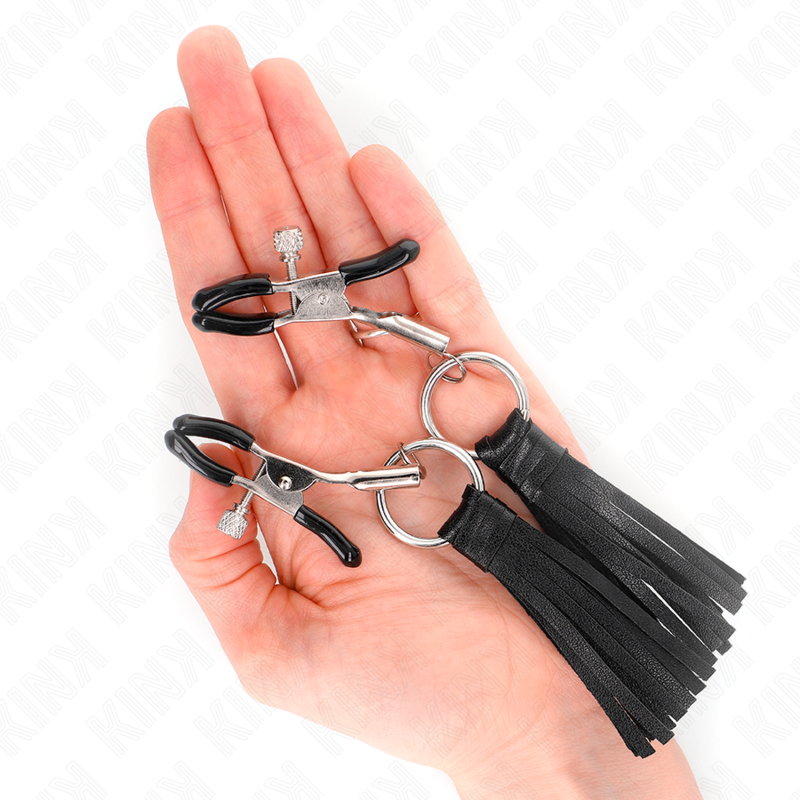 Pinces à tétons à pampons en suédine 6 cm — KINK NIPPLE GRIP