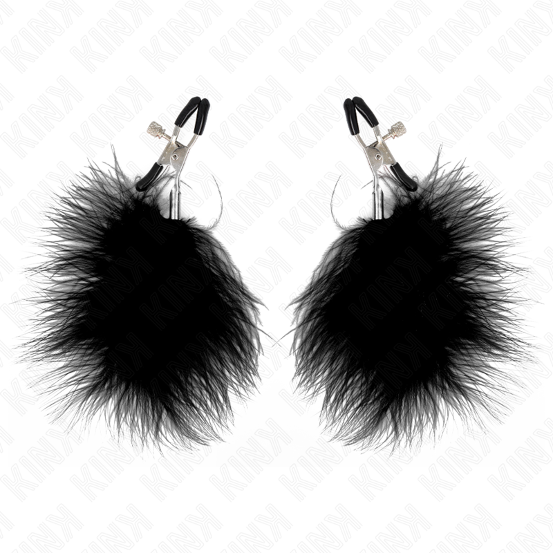 Pince à menton plume noire 7 cm — KINK NIPPLE GRIP