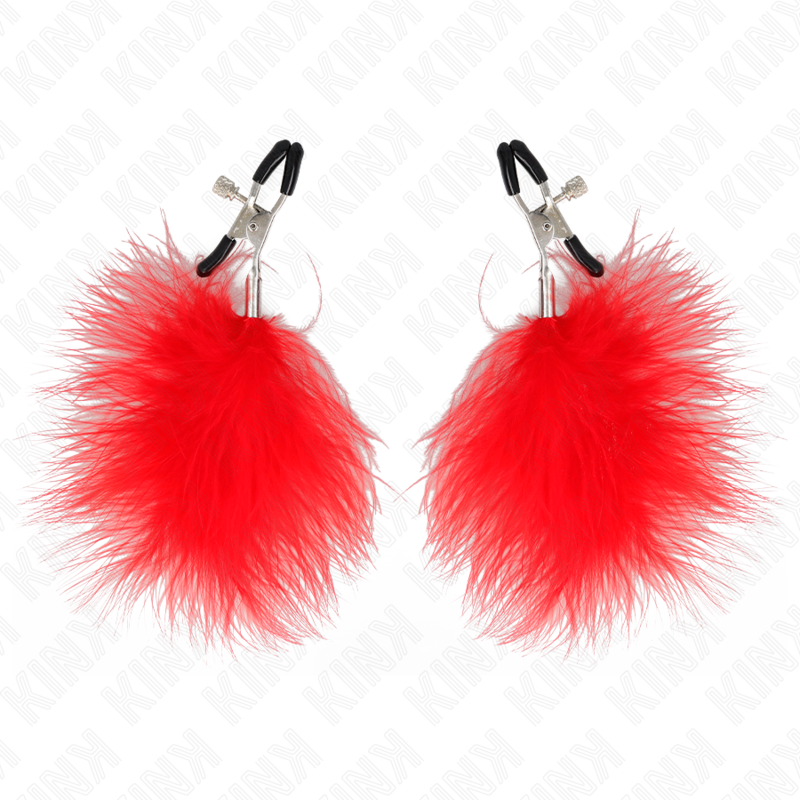 Pince à menton à plume rouge 7 cm — KINK NIPPLE GRIP
