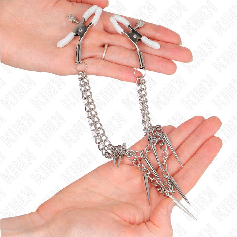 Pinces à mamelon avec chaîne à pointes réglable 30 cm — KINK NIPPLE GRIP