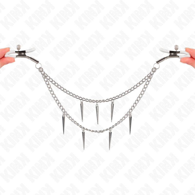 Pinces à mamelon avec chaîne à pointes réglable 30 cm — KINK NIPPLE GRIP