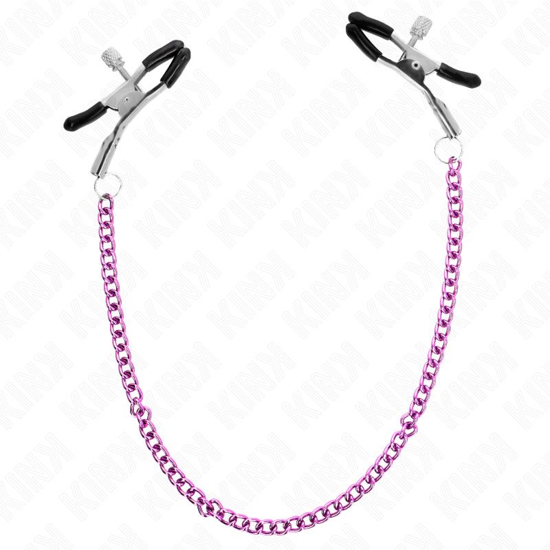 Pinces à tétons ajustables avec chaîne violette 30 cm — KINK NIPPLE GRIP