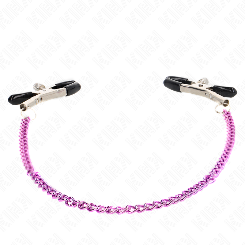 Pinces à tétons ajustables avec chaîne violette 30 cm — KINK NIPPLE GRIP