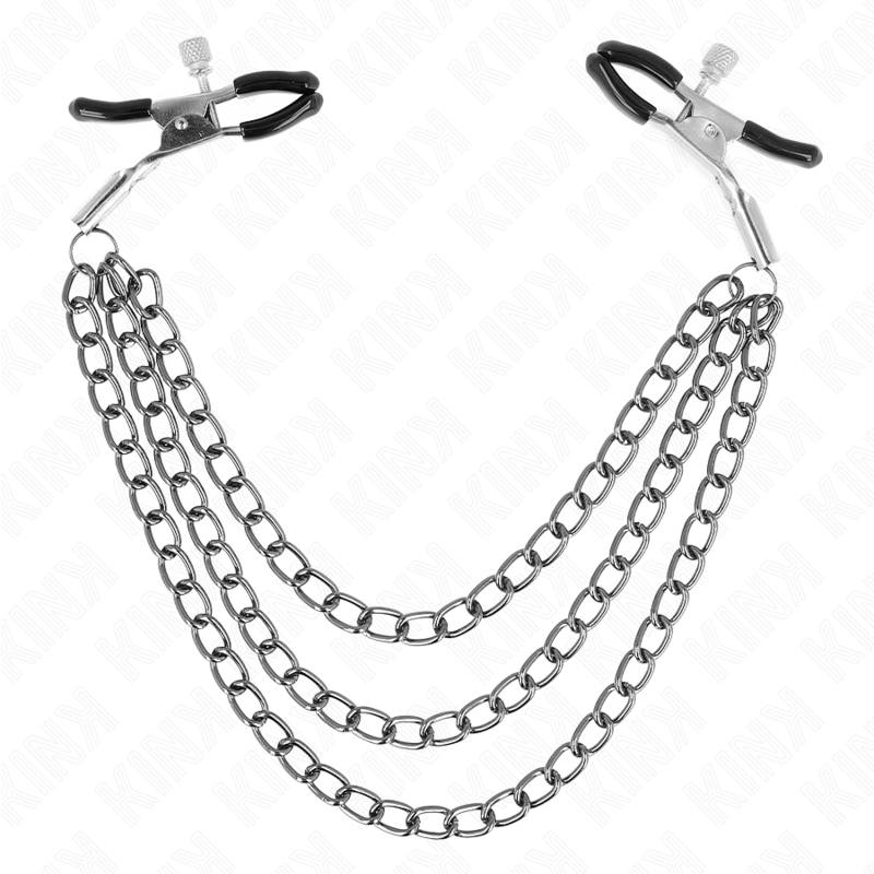 Pinces à mamelons avec chaînes noires réglables — KINK NIPPLE GRIP