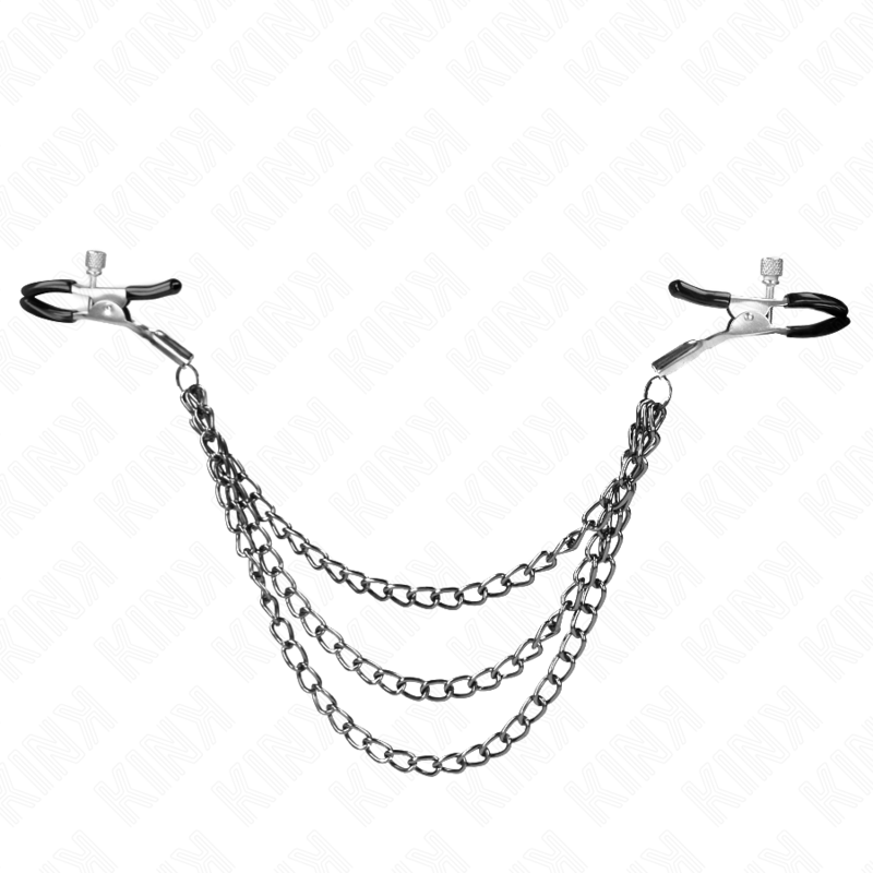 Pinces à mamelons avec chaînes noires réglables — KINK NIPPLE GRIP