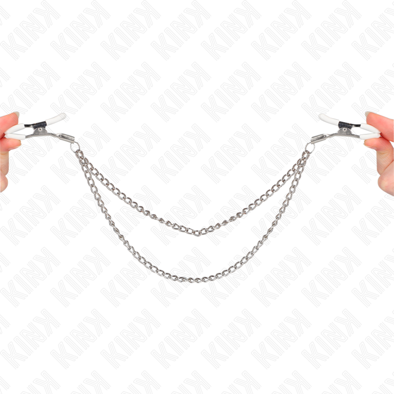 Pinces à mamelons à chaînes fines argent — KINK NIPPLE GRIP