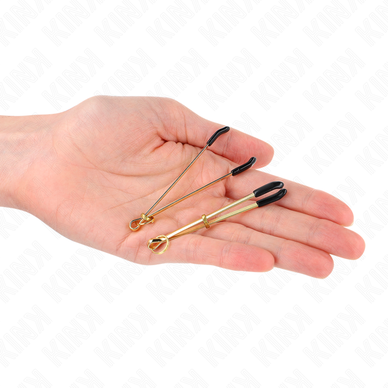 Pinces à téton fines dorées 7 cm — KINK NIPPLE GRIP