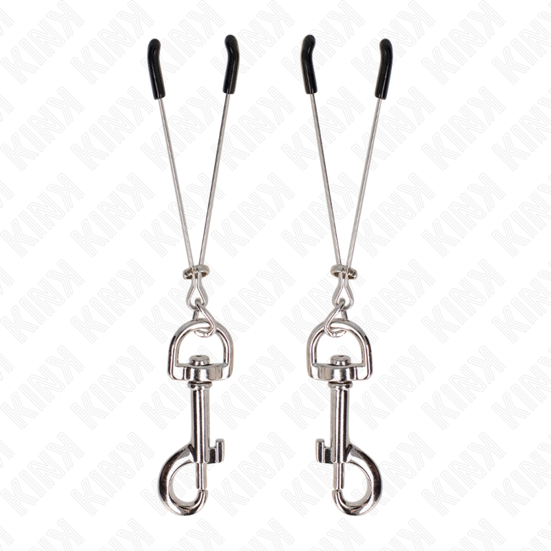 Pince à mamelon crochet fin argent 7 cm — KINK NIPPLE GRIP