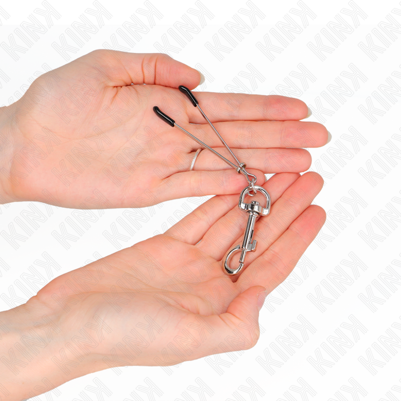 Pince à mamelon crochet fin argent 7 cm — KINK NIPPLE GRIP
