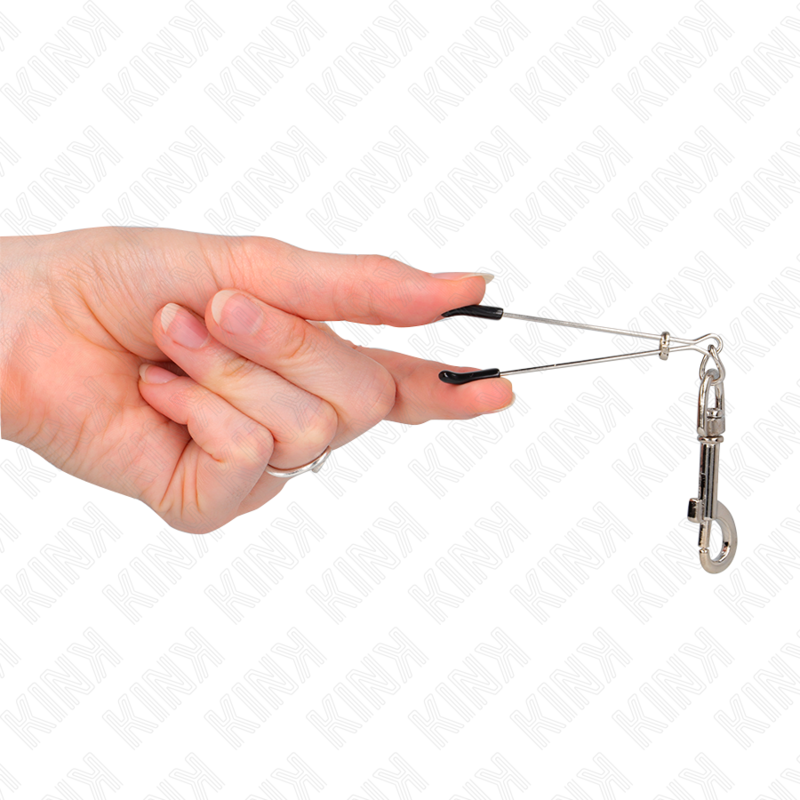 Pince à mamelon crochet fin argent 7 cm — KINK NIPPLE GRIP