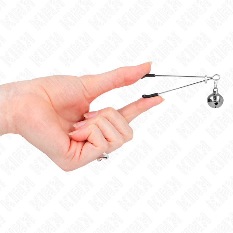 Pinces à mamelon réglables fines à cloche argentée — KINK NIPPLE GRIP