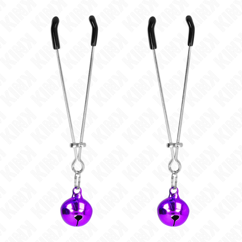 Pinces fines à cloche violet 7 cm — KINK NIPPLE GRIP