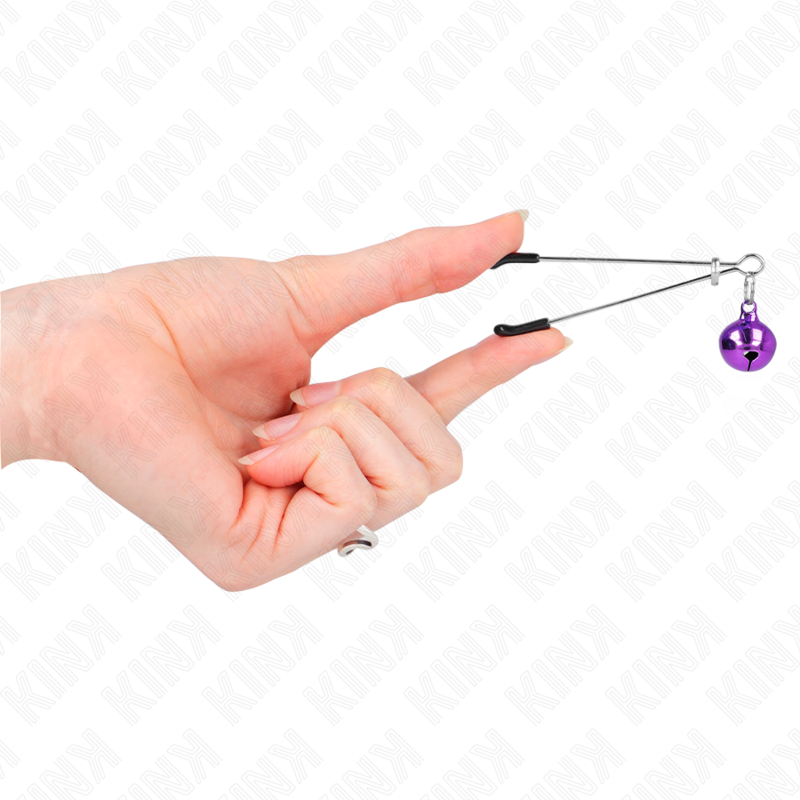 Pinces fines à cloche violet 7 cm — KINK NIPPLE GRIP
