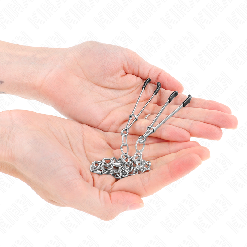 Pinces à téton fines avec chaîne épaisse 30 cm — KINK NIPPLE GRIP