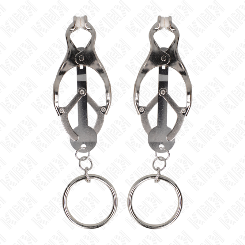 Pinces à mamelons japonaises trèfle O-ring argent — KINK NIPPLE GRIP