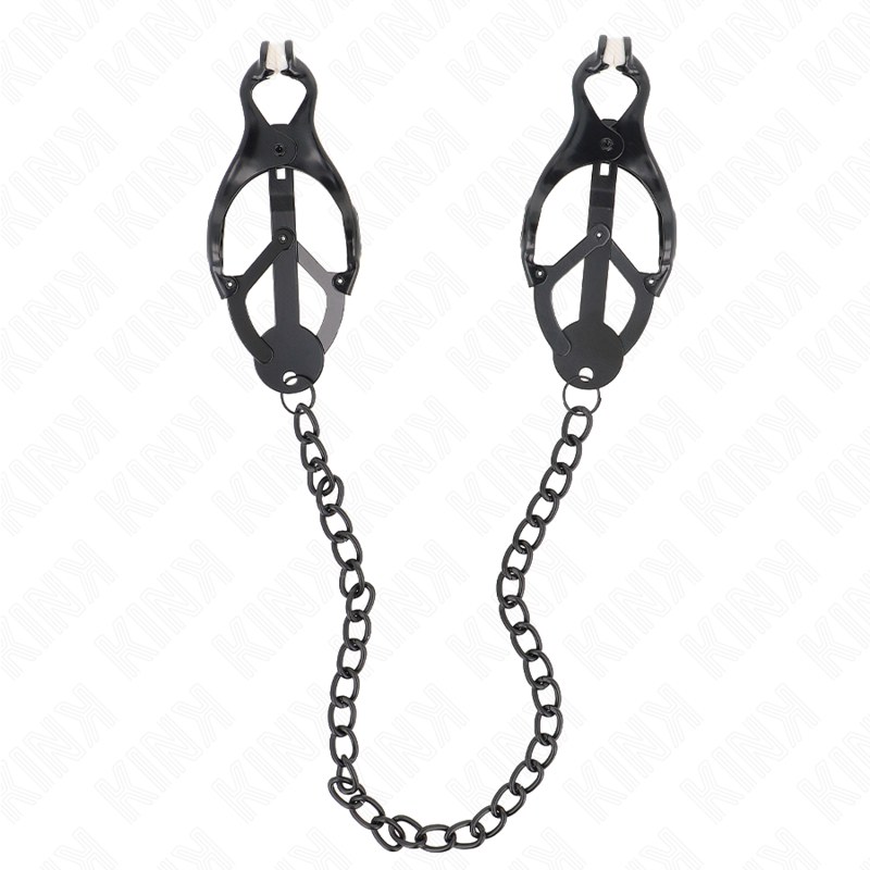 Pinces à tétons trèfle japonais ajustables avec chaîne 30 cm — KINK NIPPLE GRIP