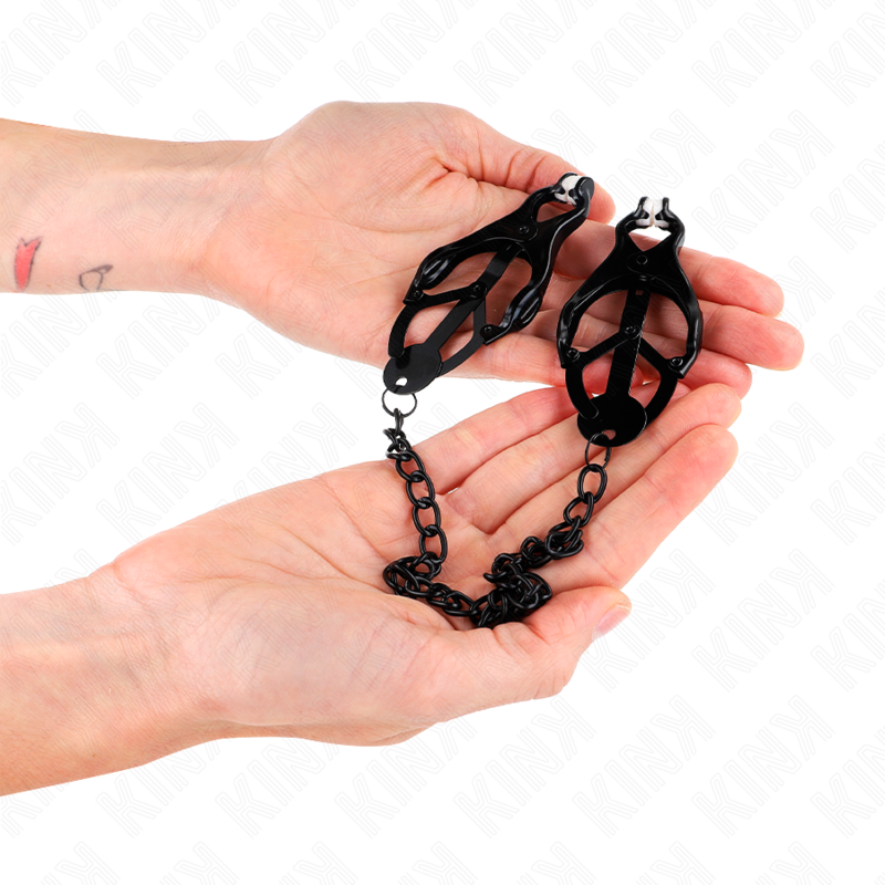 Pinces à tétons trèfle japonais ajustables avec chaîne 30 cm — KINK NIPPLE GRIP