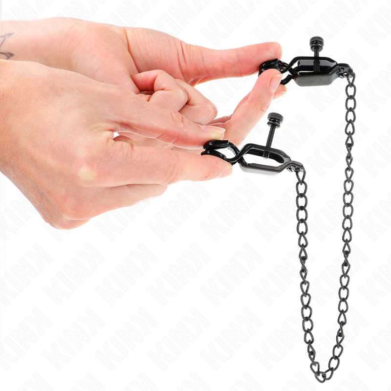 Pinces à téton chaîne plate noir 30 cm — KINK NIPPLE GRIP