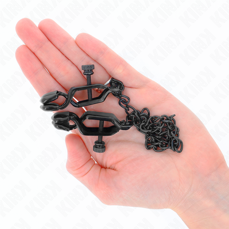 Pinces à téton chaîne plate noir 30 cm — KINK NIPPLE GRIP