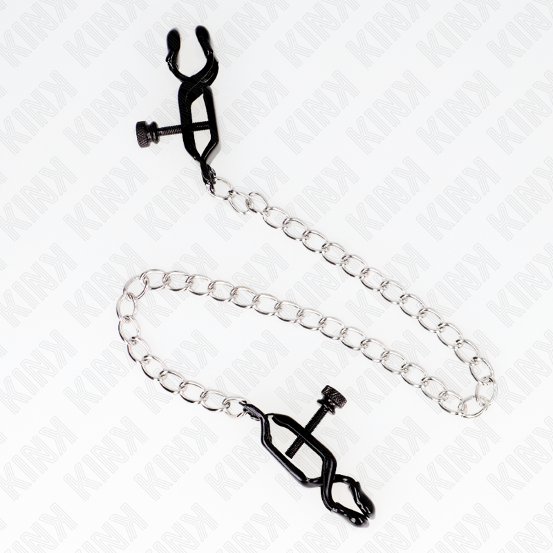 Pinces à téton chaîne plate argent 30 cm — KINK NIPPLE GRIP