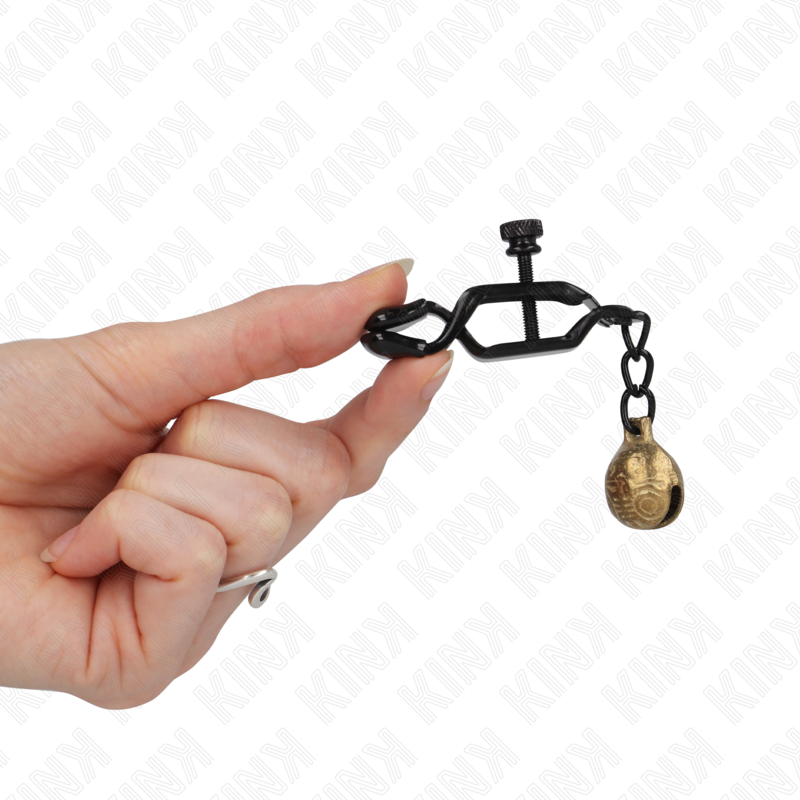 Pinces à tétons en cloche noires réglables 7 cm — KINK NIPPLE GRIP
